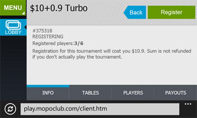 poker tournaments windows phone